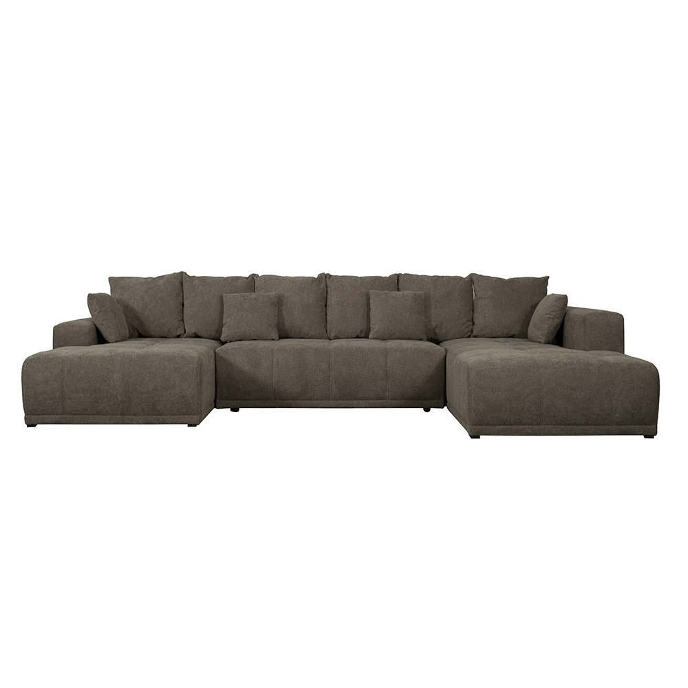 Coltar U Extensibil Otis, 6 Locuri, 357 Cm maro dreapta cu lada