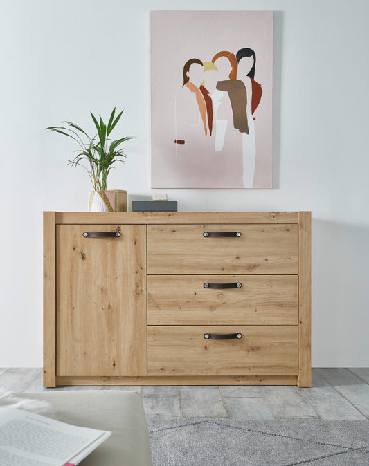 Comoda Prestige, 1 Usa Si 3 Sertare, Natur, 132.9 Cm