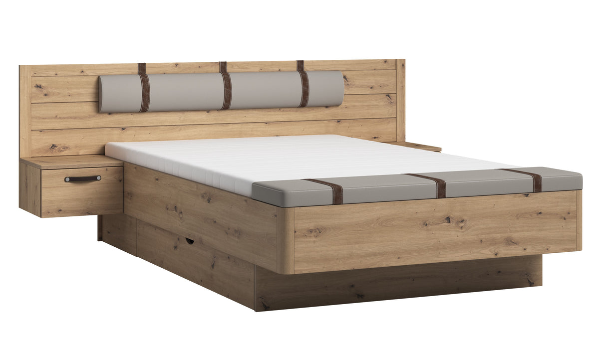 Pat cu 2 Noptiere Prestige, Dimensiune Saltea 140 x 190 cm