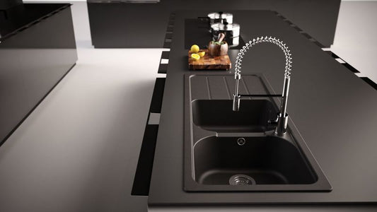 Chiuveta bucatarie Schock Formhaus D-200 Cristalite Nero, granit, reversibila, montare pe blat 116 x 50 cm