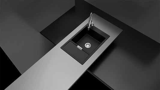 Chiuveta bucatarie Schock Mono D-100XS Cristadur Puro, granit, reversibila, montare pe blat 78 x 51 cm