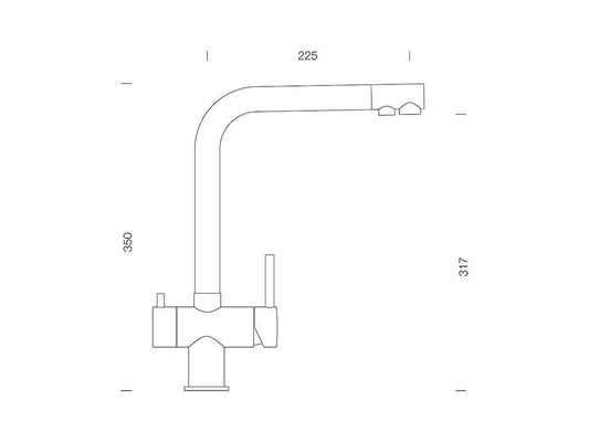 Baterie bucatarie Schock Vitus Inox Periat, 3 cai, cartus ceramic