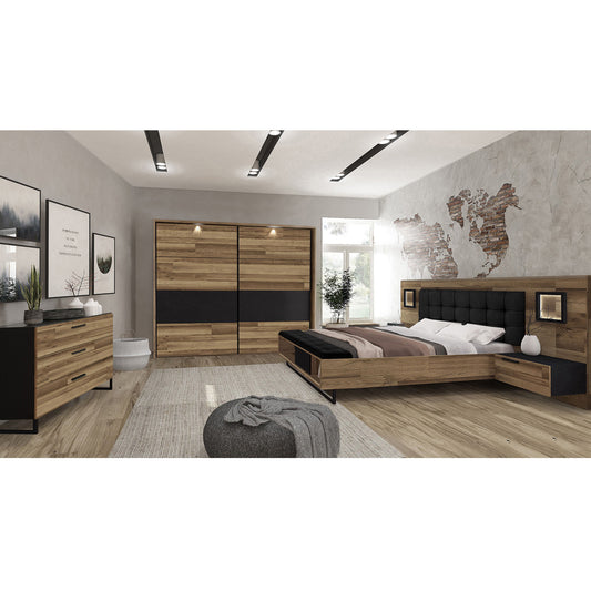 Pat Jakarta, Dimensiune Saltea 160 x 200 Cm, Stejar Structurat,