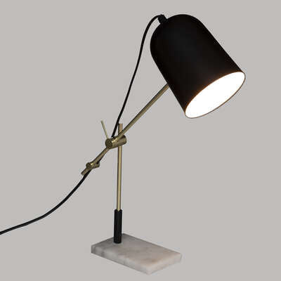 Lampa Marble, Negru Si Auriu, H40 Cm
