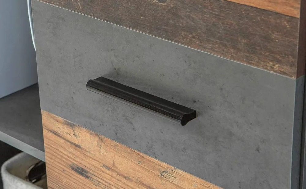 Set mobila living/ camera de zi Garage, gri inchis si vintage 288.8 Cm