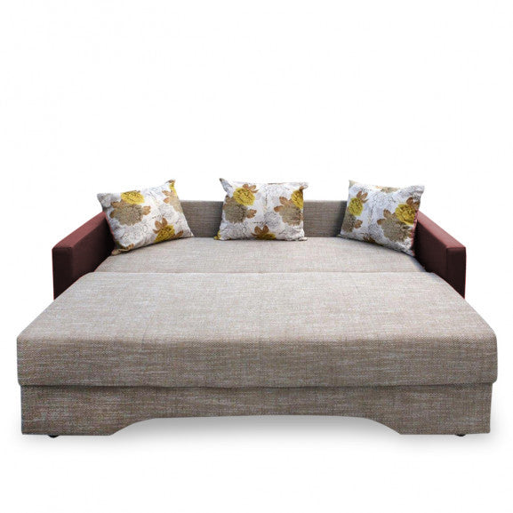 Canapea Extensibila Cu Lada Depozitare Paris, Capucino, 220 x 108 x 82 Cm