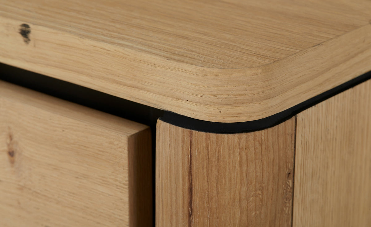 Dulap Birou Tulsa Smoked Oak, Furnir Din Lemn Masiv, 88 Cm