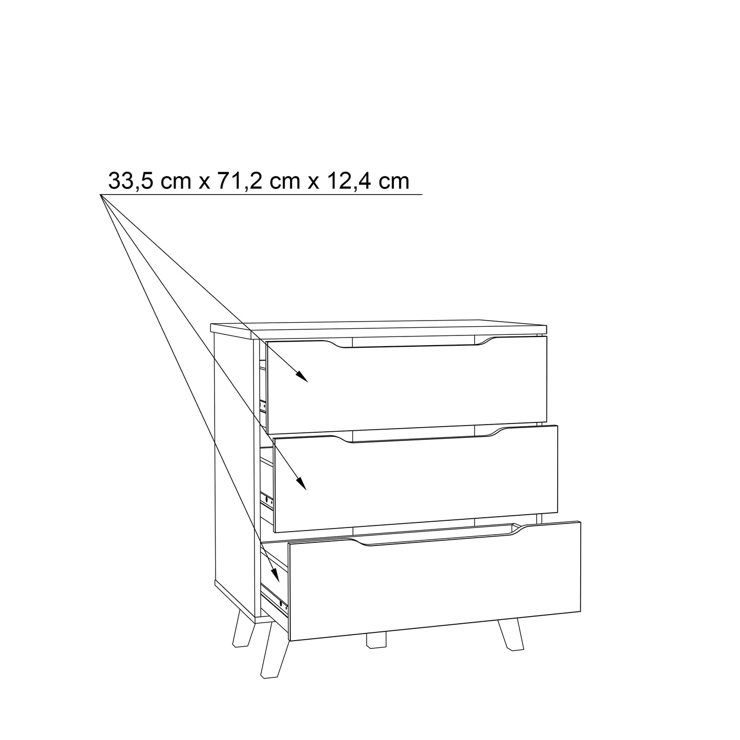 Comoda Vankka, Stejar Pardosit Si Alb, 80 x 86.3 x 42 Cm