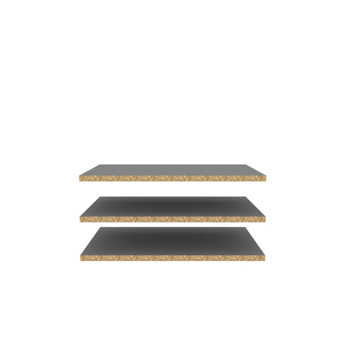 Set 3 Polite PT Dulap Rondino, Gri, 47.8 x 42 x 2.2 Cm