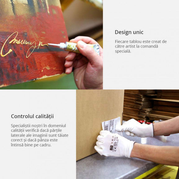 Tablou Pictat Manual Two Te X Tures-Marime: 100 X 40Cm-Resigilat