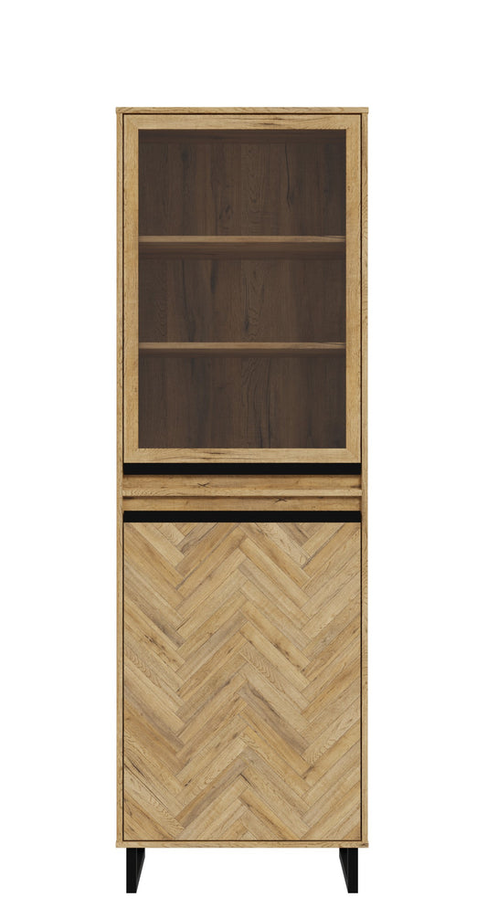 Vitrina Solletico Stejar Bartex Si Stejar Spica, 63.4 Cm
