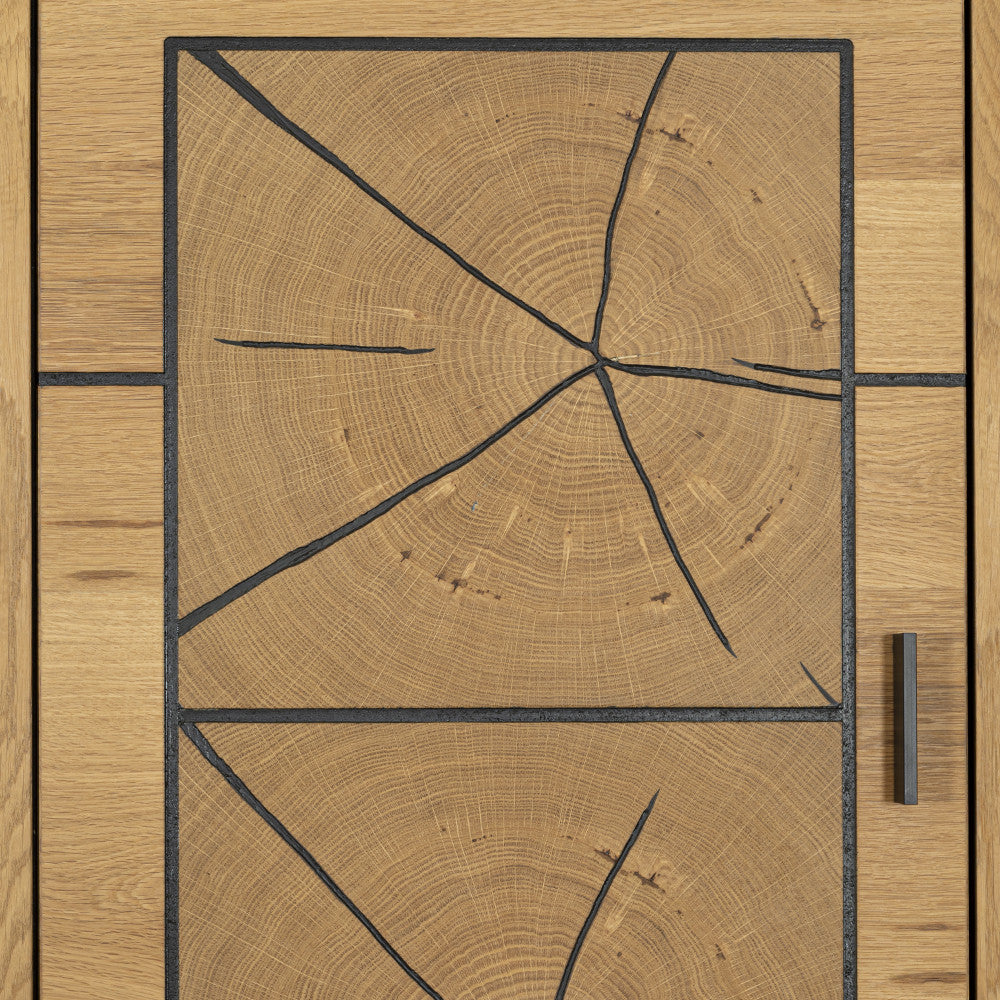 Etajera Urbano Oak Dreapta Cu 1 Usa, Stejar Rustic Si Negru, 46 Cm