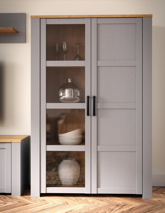 Vitrina Behalf Stejar Riviera Si Stejar Gri, 106.4 Cm