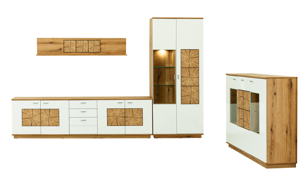 Polita Dakota White, Alb Si Natur, 150 Cm