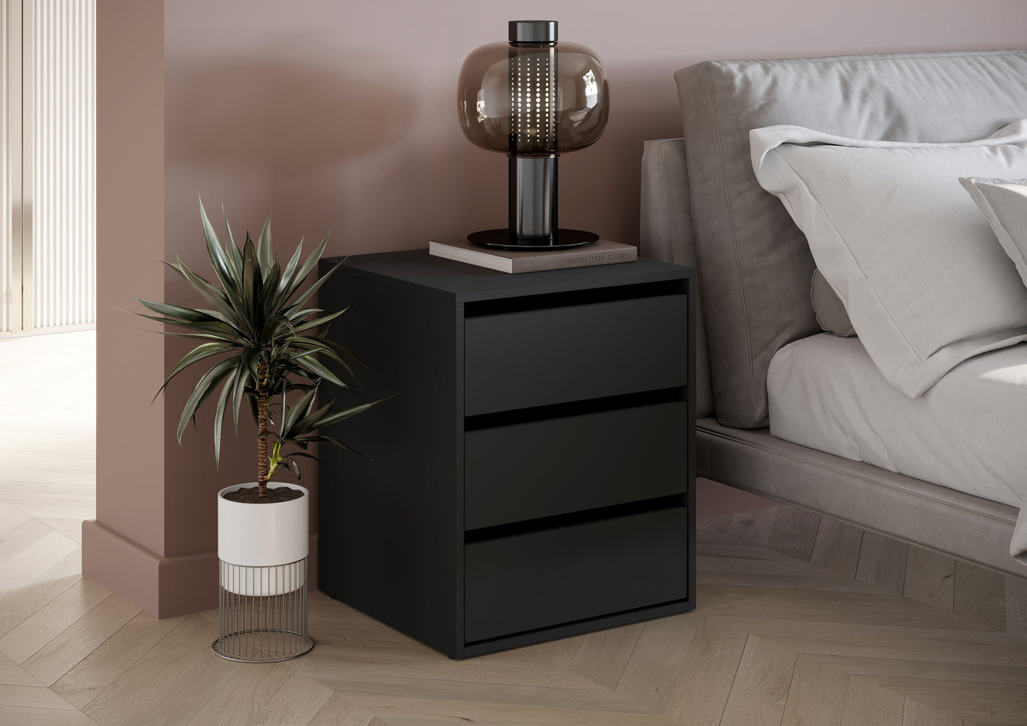 Comoda Interior Dulap Thea Negru, 50 Cm
