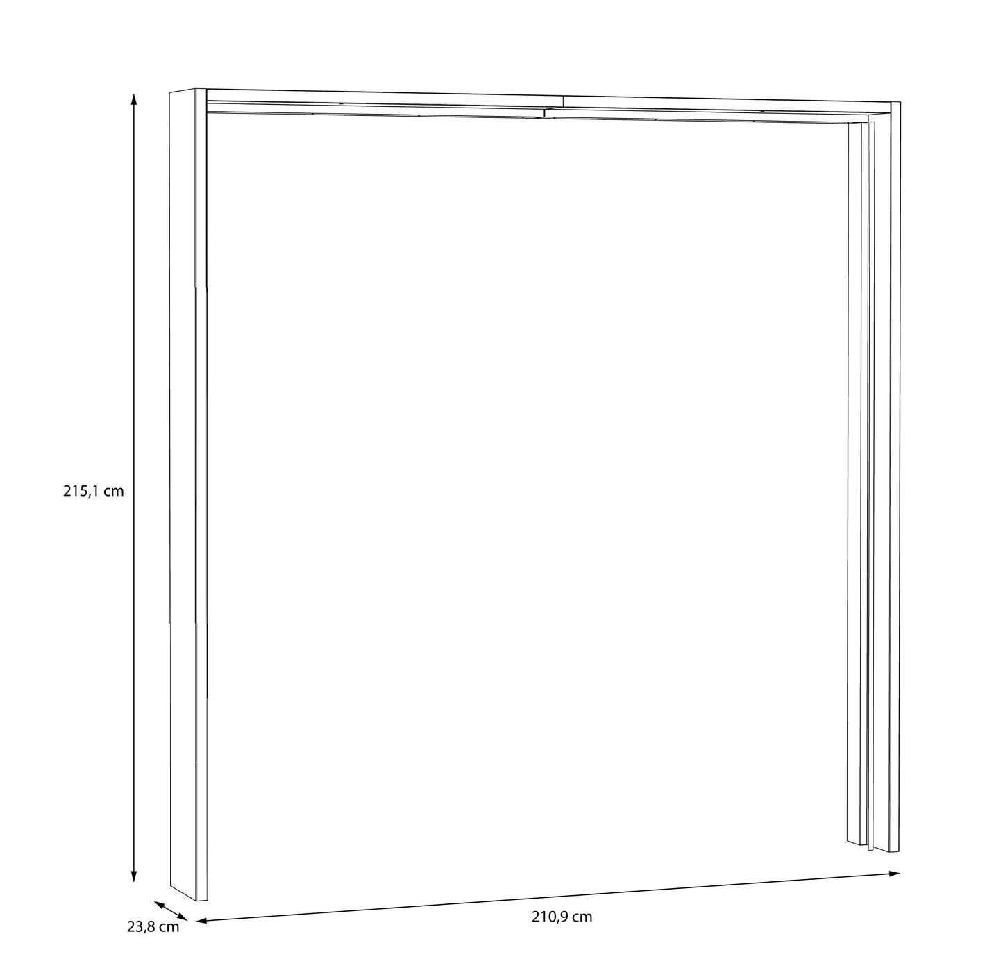 Rama Cu Led Dulap Rimrock Stejar Pamantiu, 211 Cm