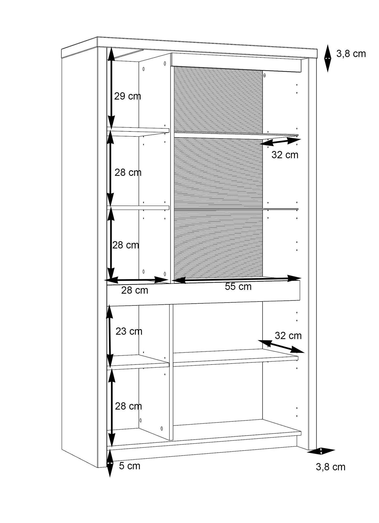 Vitrina Dreapta Sentozza 93 Cm