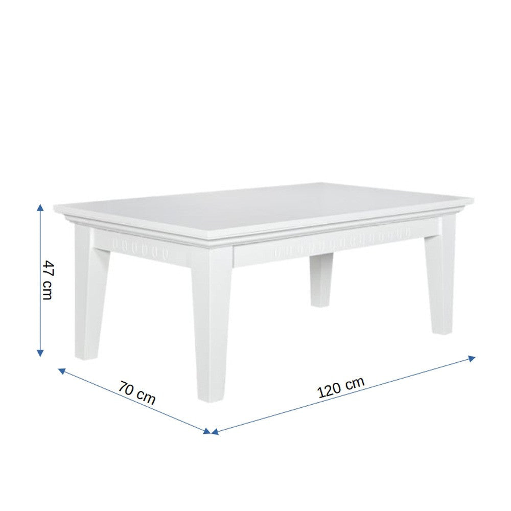 Masa Cafea Saint Tropez, Alb, Vopsit 120 x 70 x 47 Cm #size