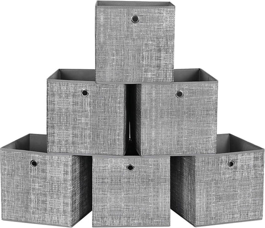 Set De 6 Cutii Din Material, Pliabila, Gri, 30 Cm