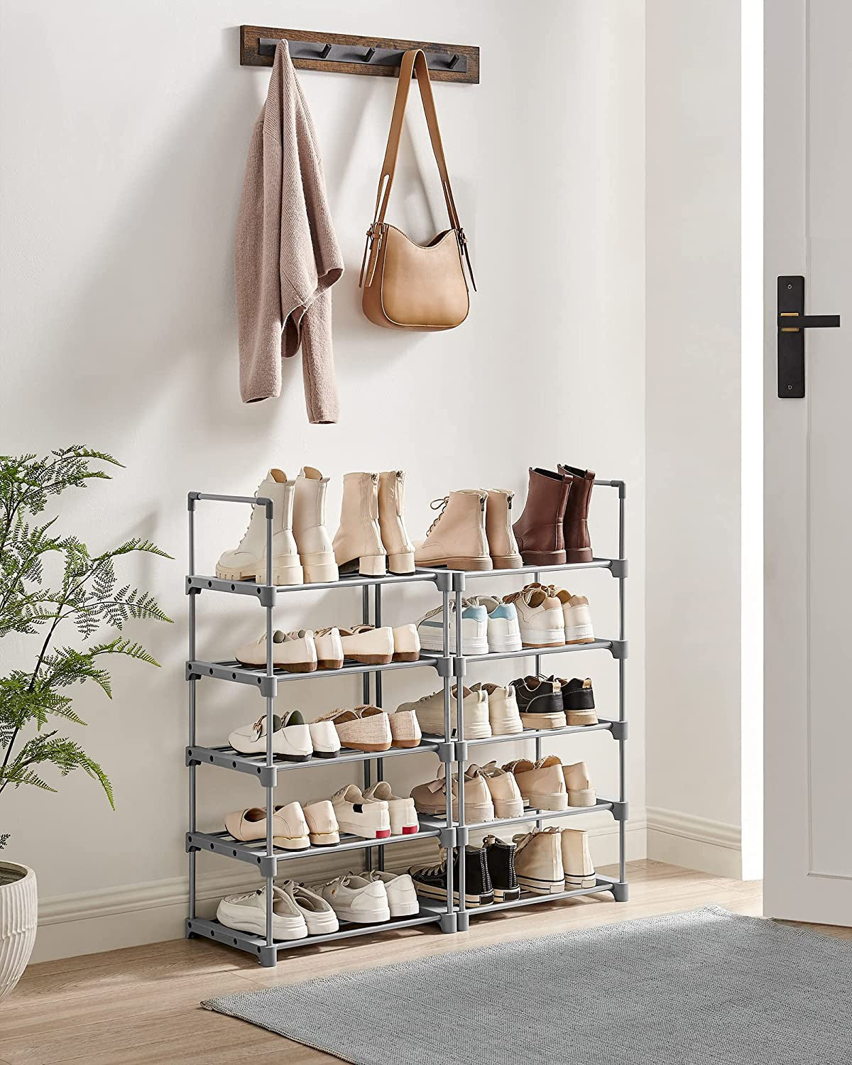 Organizator Metalic Pentru Depozitare Pantofi, Gri, 45 Cm