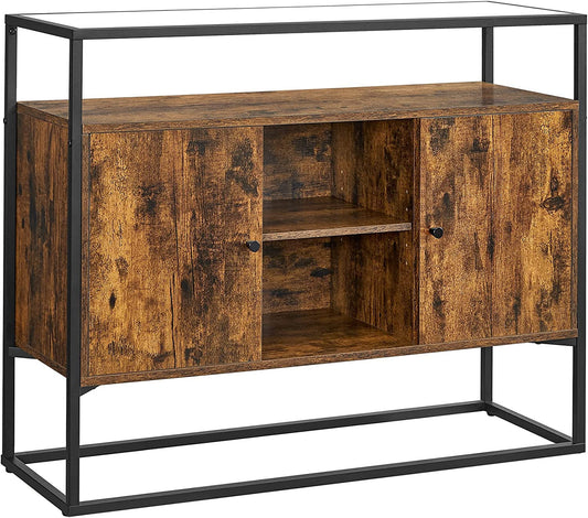 Dulap De Depozitare, Maro Rustic Si Negru, 100 Cm