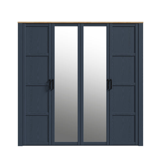 Dulap Boho Cu 4 Usi, Stejar Riviera Si Stejar Bleumarin, 215.9 Cm
