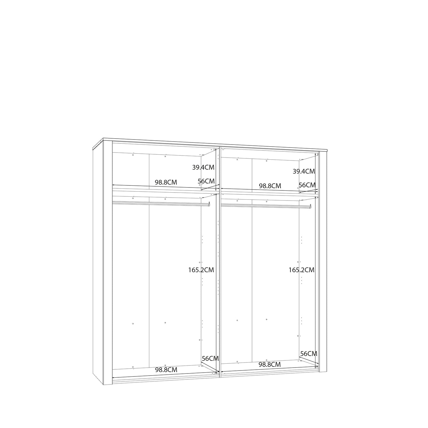 Dulap Boho Cu 4 Usi, Stejar Riviera Si Stejar Bleumarin, 215.9 Cm