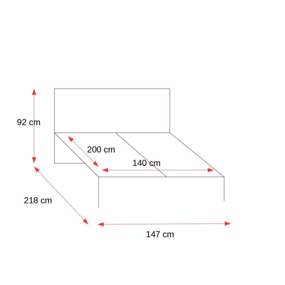 Pat Tentro Cu Somiera Rabatabila Si Lada De Depozitare, Stejar Alb Si Stirling 140 x 200 cm