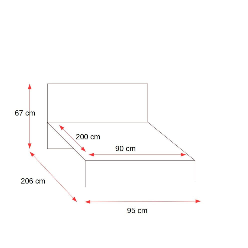 Pat Poka, Dimensiune Saltea 90 x 200 CmGrafit Si Fag Ibsen Si Gri Deschis