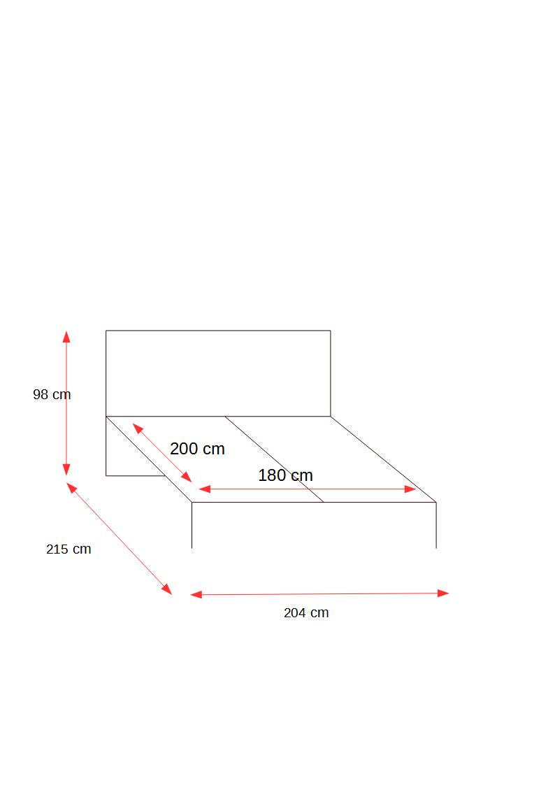 Pat Jasmine, Dimensiune Saltea 180 x 200 Cm, Pin Alb Si Pin Antic