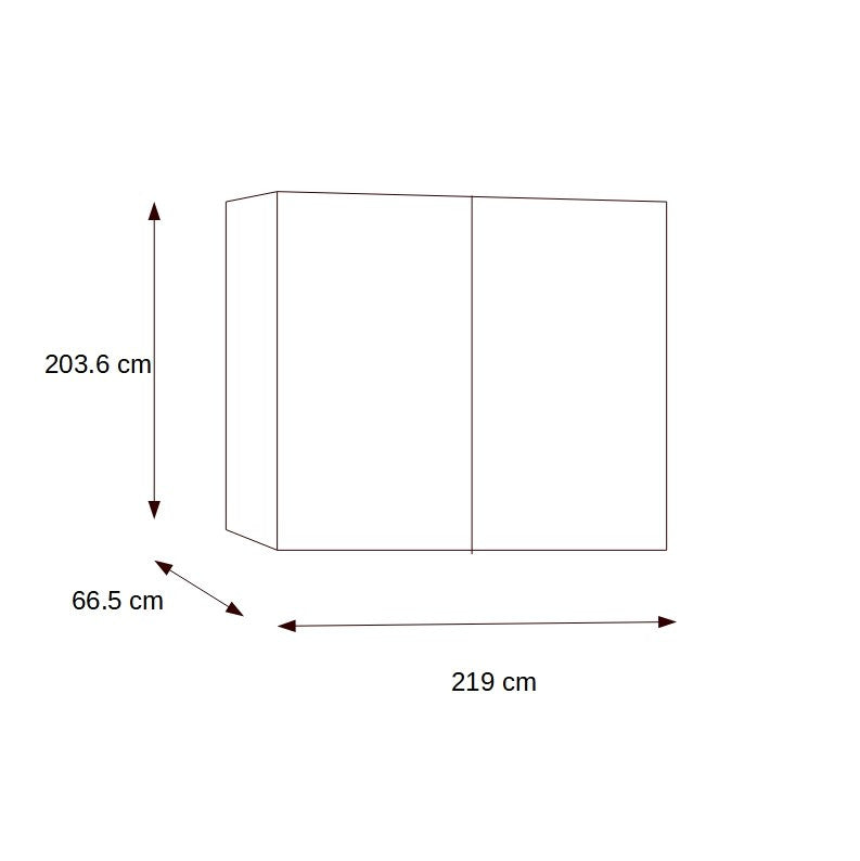 Dulap Dormitor cu 2 usi culisante Verona Bianco, Alb, 219 Cm