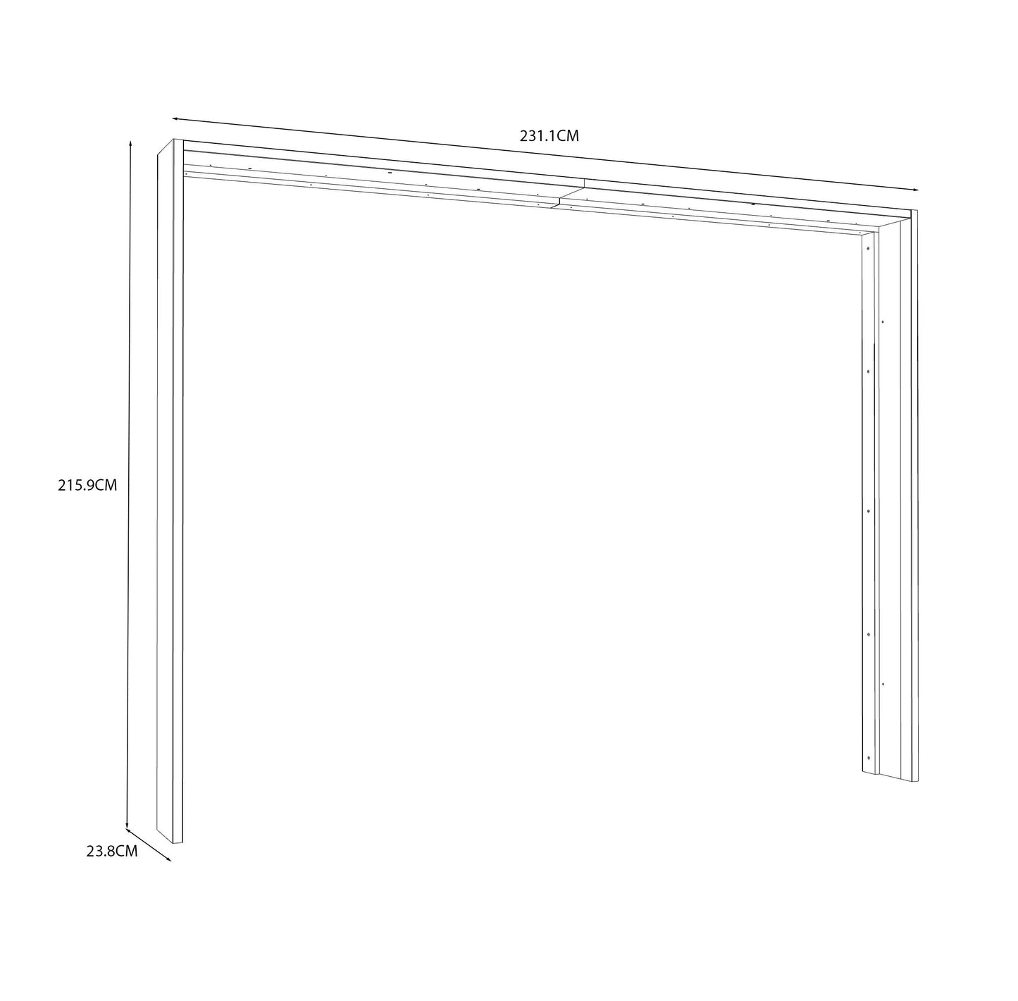 Rama Cu LED Dulap Savanah, Stejar Antic, 231 Cm