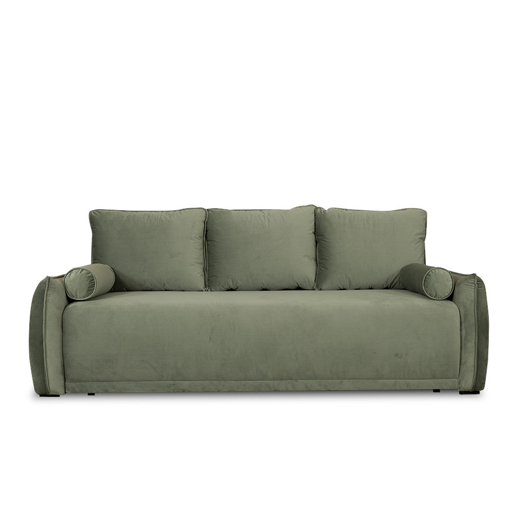 Canapea Extensibila Vida, 3 Locuri, 225 Cm verde cu lada