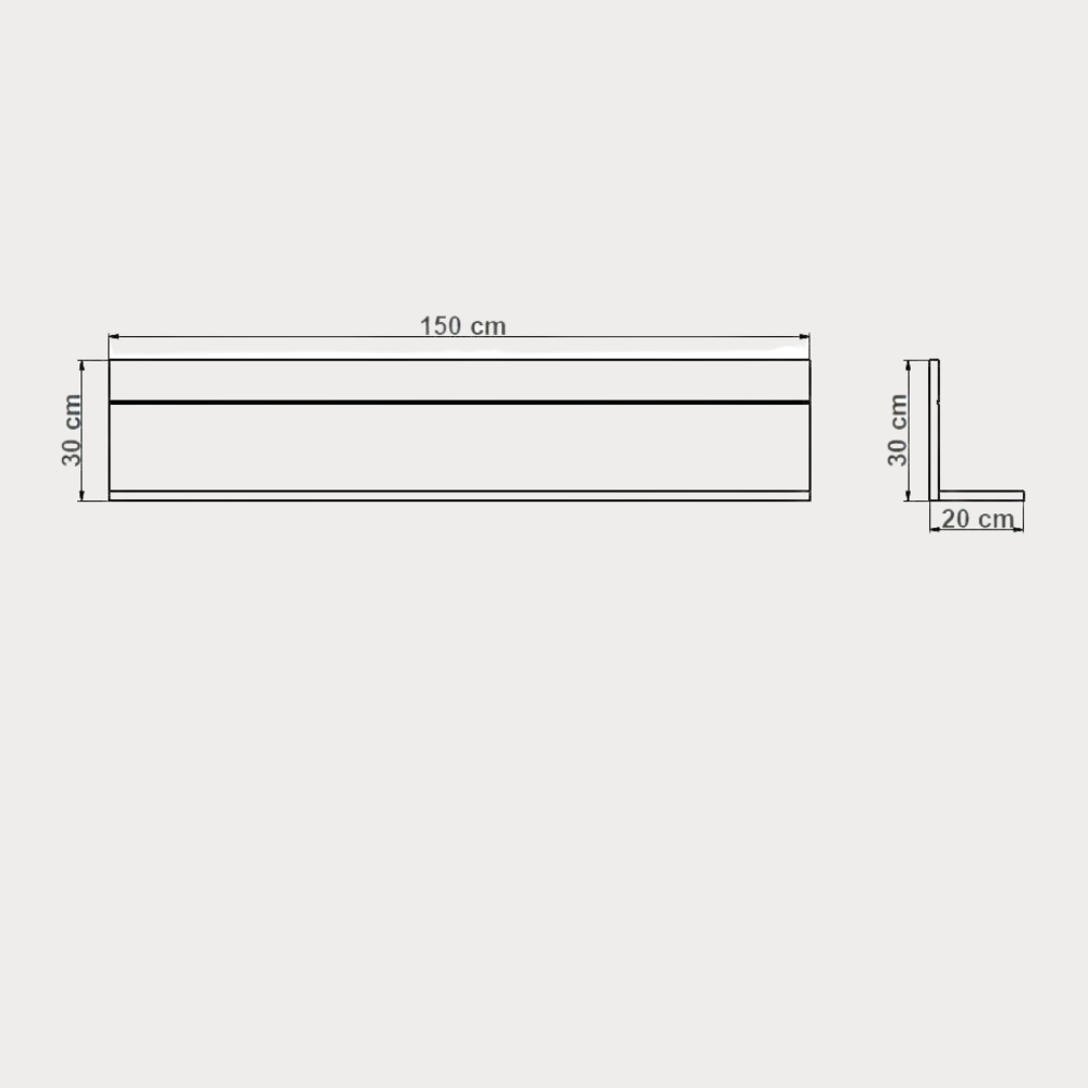 Polita Urbano Oak, Stejar Rustic Si Negru, 150 Cm