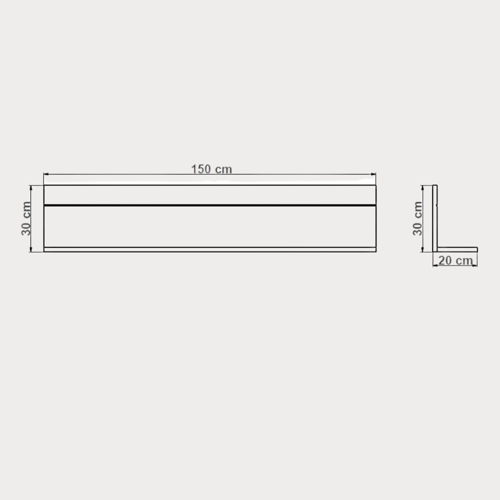 Polita Urbano White, Alb Si Natur, 150 Cm