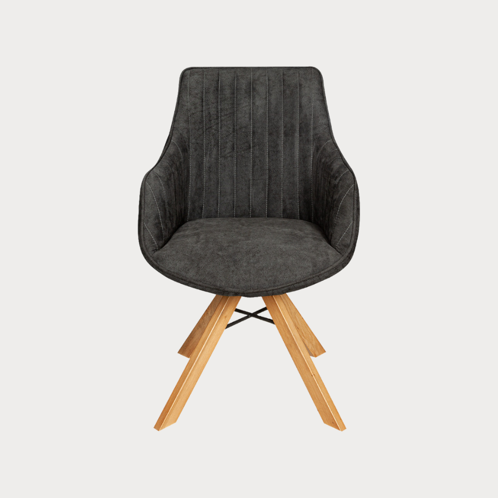 Scaun Cloud Rotativ Stejar, Smoke Oak, Gri Inchis, 59 Cm