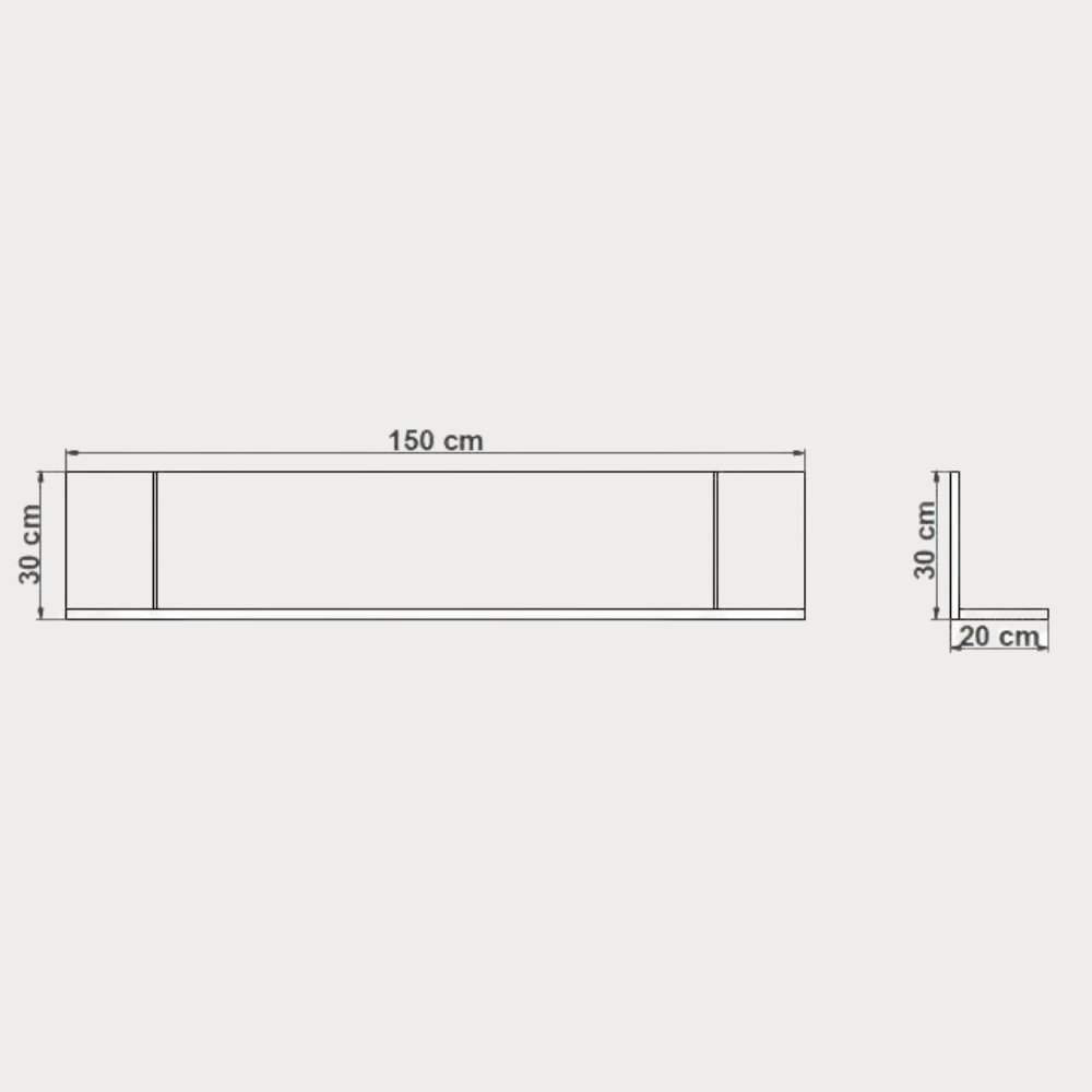 Polita Dakota Natur, Furnir Din Lemn Masiv, 150 Cm