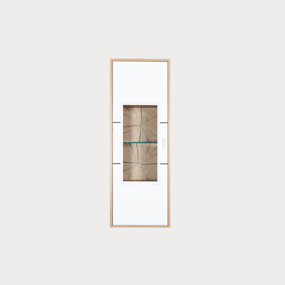 Etajera Urbano White Stanga Cu 1 Usa Alb Si Natur, 46 Cm