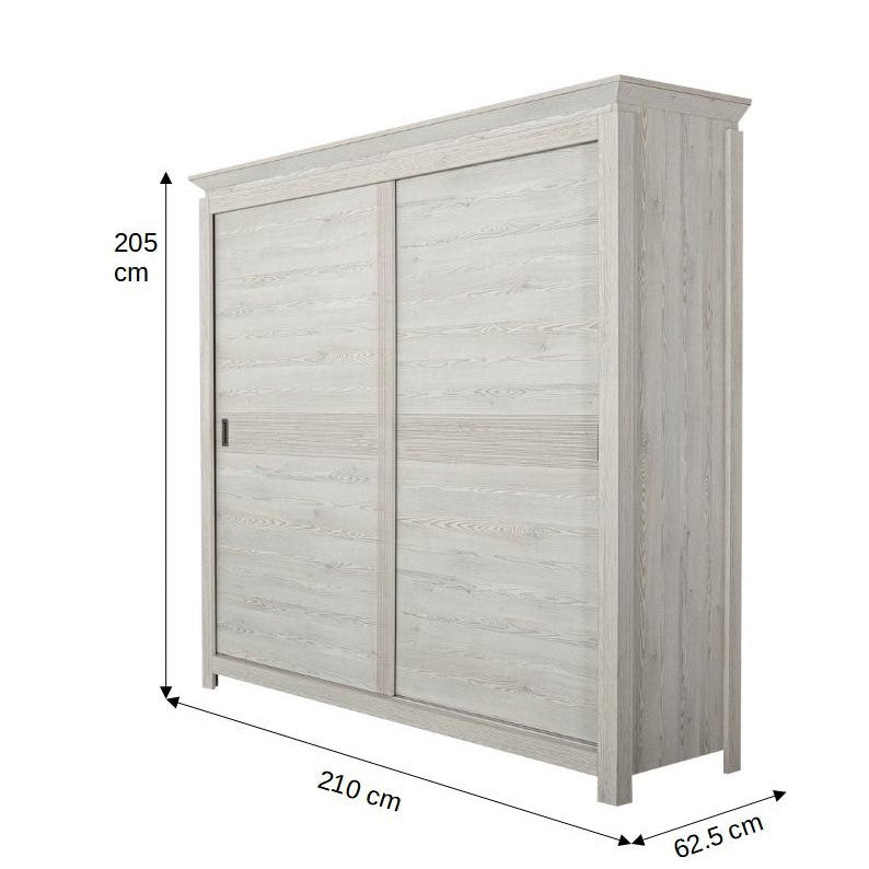 Dulap Casablanca Loft Cu 2 Usi Gri, 210 Cm