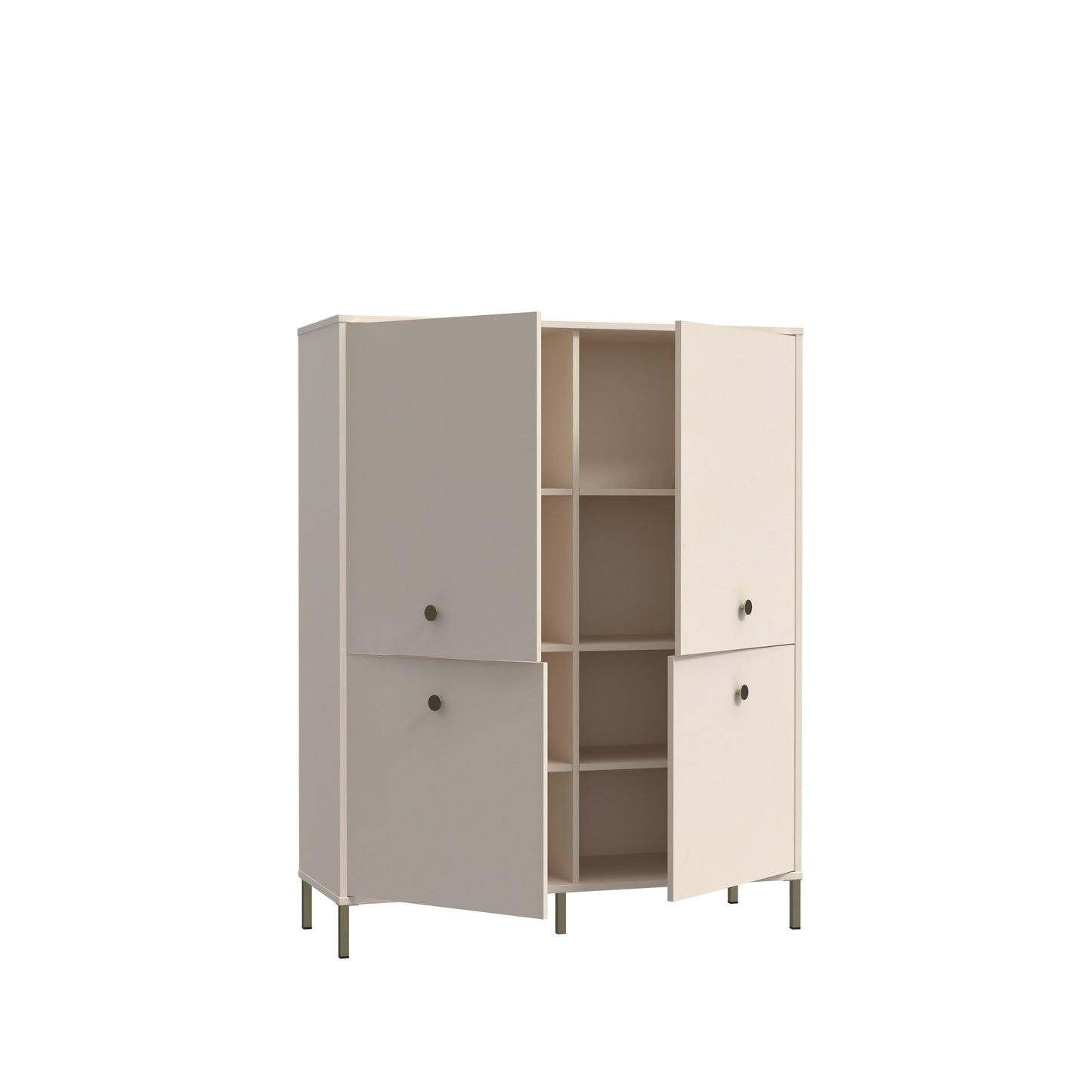Comoda Inalta Cu 4 Usi Supervita, Nisipiu Si Auriu, 113.7 Cm