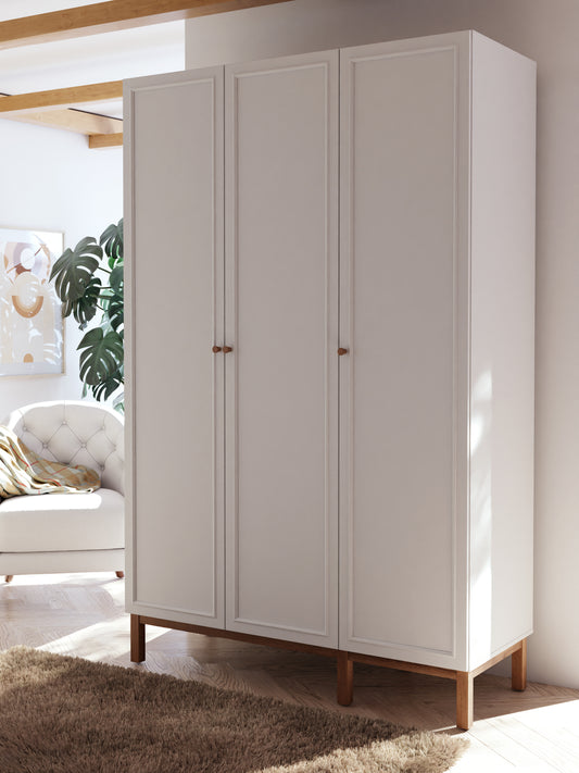 Dulap 3 Usi Pickadilly, Gri Deschis Si Stejar Pamantiu, 134.6 Cm