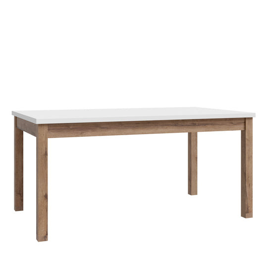 Masa extensibila Pickadilly, Gri Deschis Si Stejar Pamantiu, 160.4 x 76.6 x 90 Cm