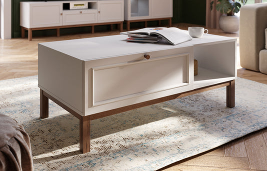 Masa cafea Pickadilly, Gri Deschis Si Stejar Pamantiu, 110 x 43.8 x 60 Cm