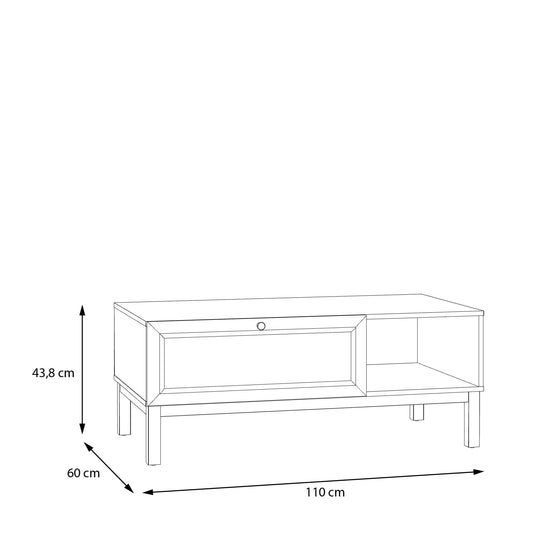Masa cafea Pickadilly, Gri Deschis Si Stejar Pamantiu, 110 x 43.8 x 60 Cm