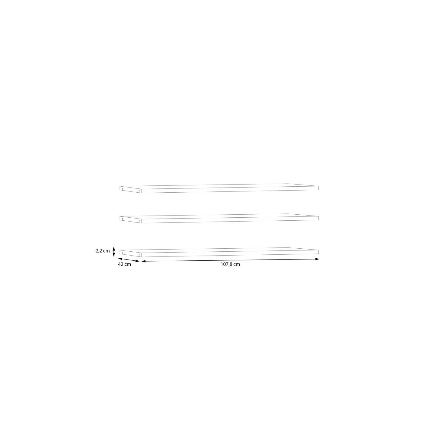 Set 3 Polite Dulap Praktic, Gri, 107.8 Cm