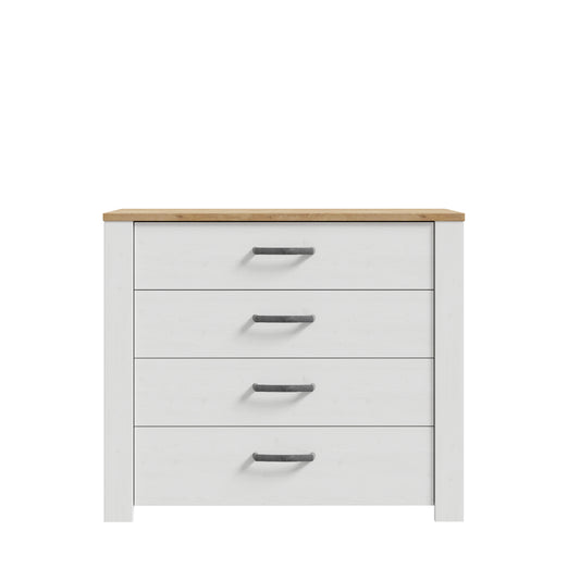 Comoda Blanche Cu 4 Sertare, Stejar Riviera Si Zada Deschis, 101.4 Cm