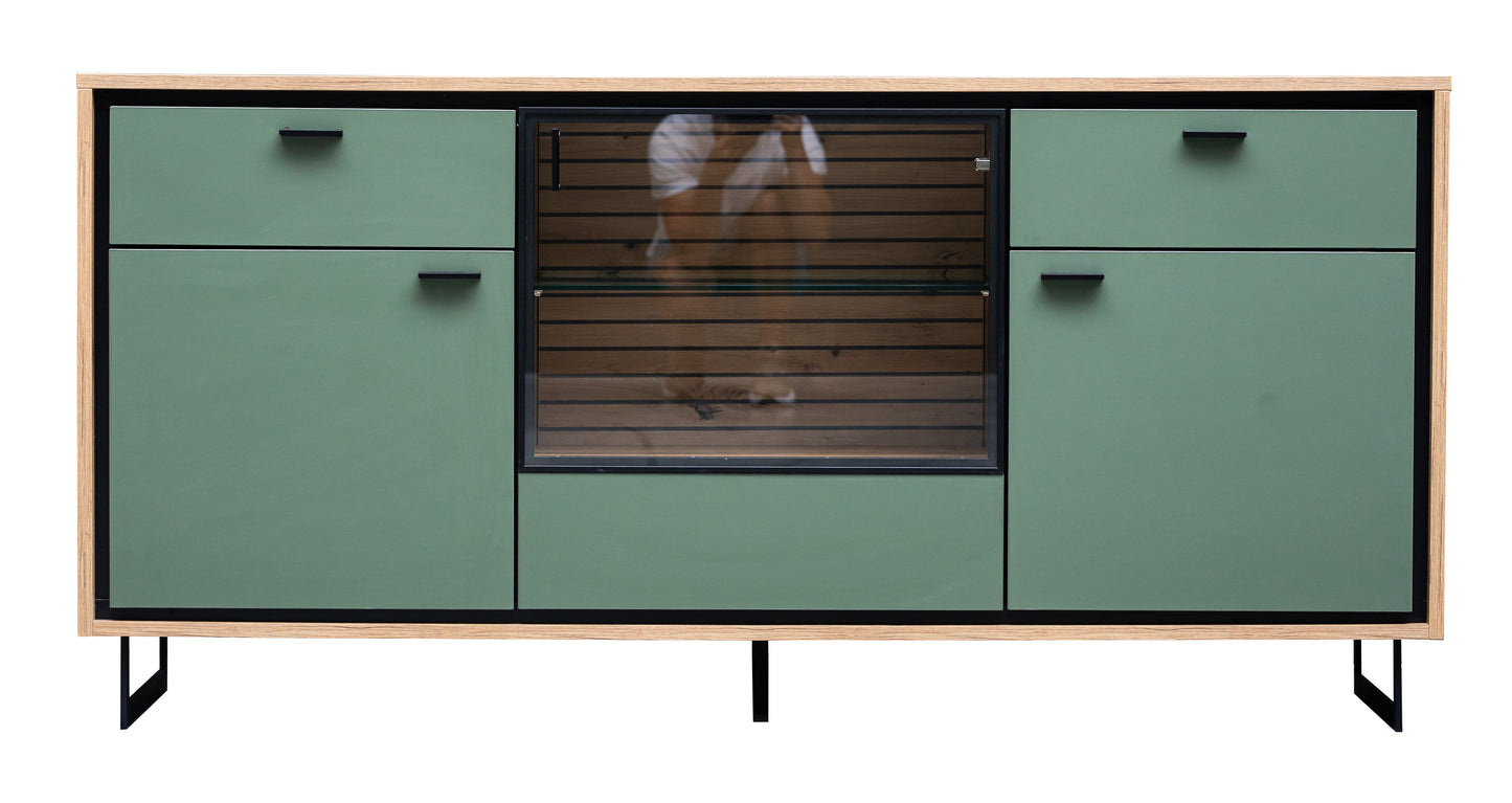 Bufet 3 Usi 2 Sertare Sonata Smoke Green 170 Cm