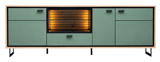 Comoda TV 3 Usi Cu 1 Nisa Si 1 Sertar Sonata Smoke Green 200 Cm