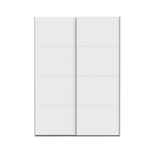 Set Dormitor Praktic, Alb Mat, Dulap 150 Cm, 2 Noptiere, Pat Cu Dimensiune Saltea 180 x 200 Cm