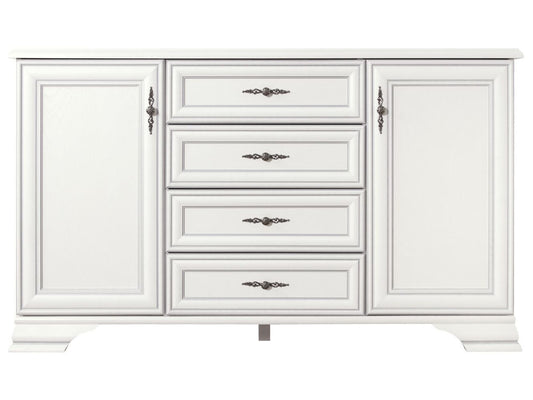 Comoda 2 Usi Si 4 Sertare Kenza, Alb 154.5 Cm